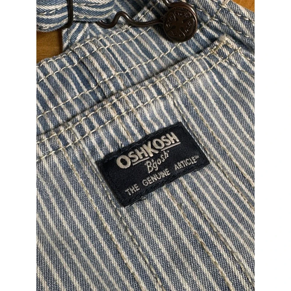 OshKosh B'gosh Overalls Kids 12M Blue Hickory Stripe NEW Carpenter Denim Bibs